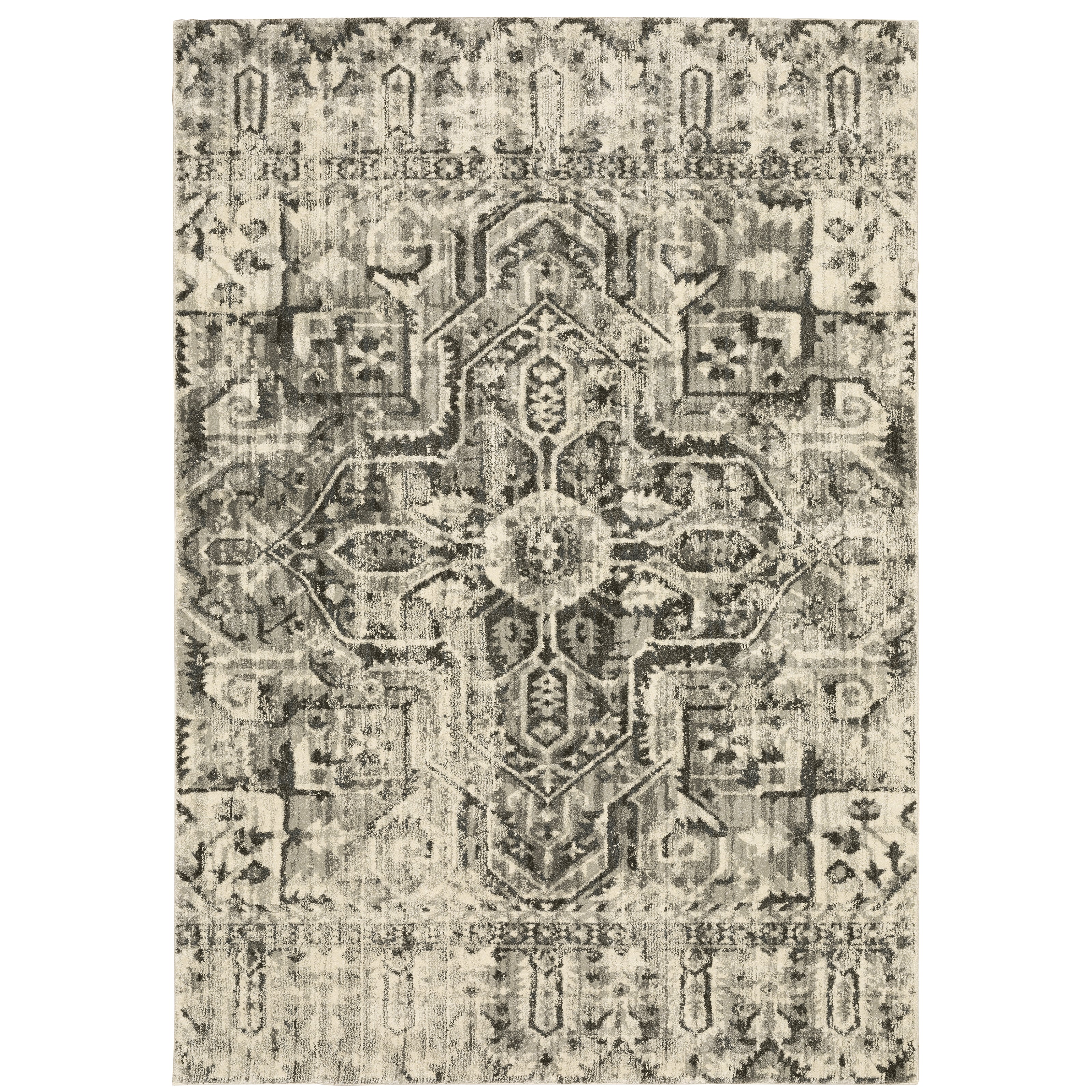 Florence 4333W Charcoal/Ivory 5'3" x 7'6" Rug