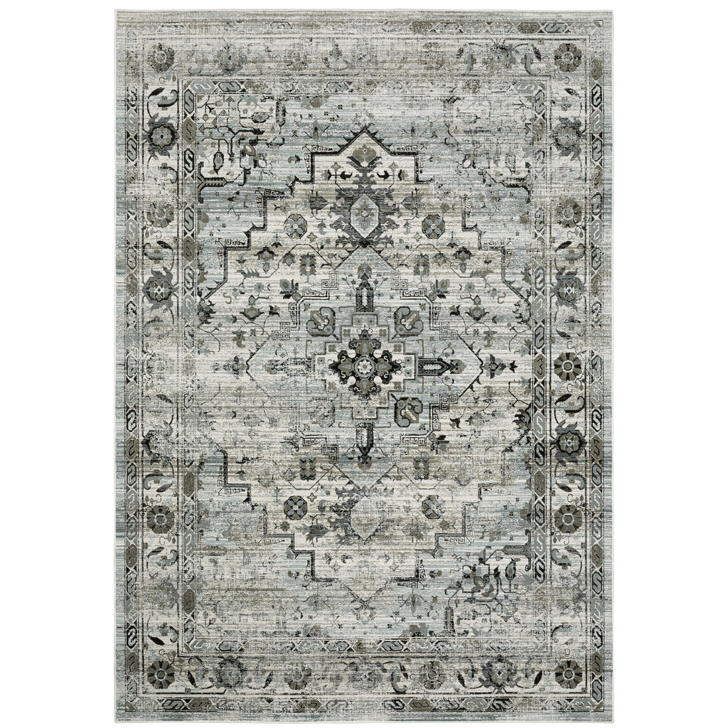 Gemini 020Z2 Grey/Blue 2'3" x 7'6" Rug