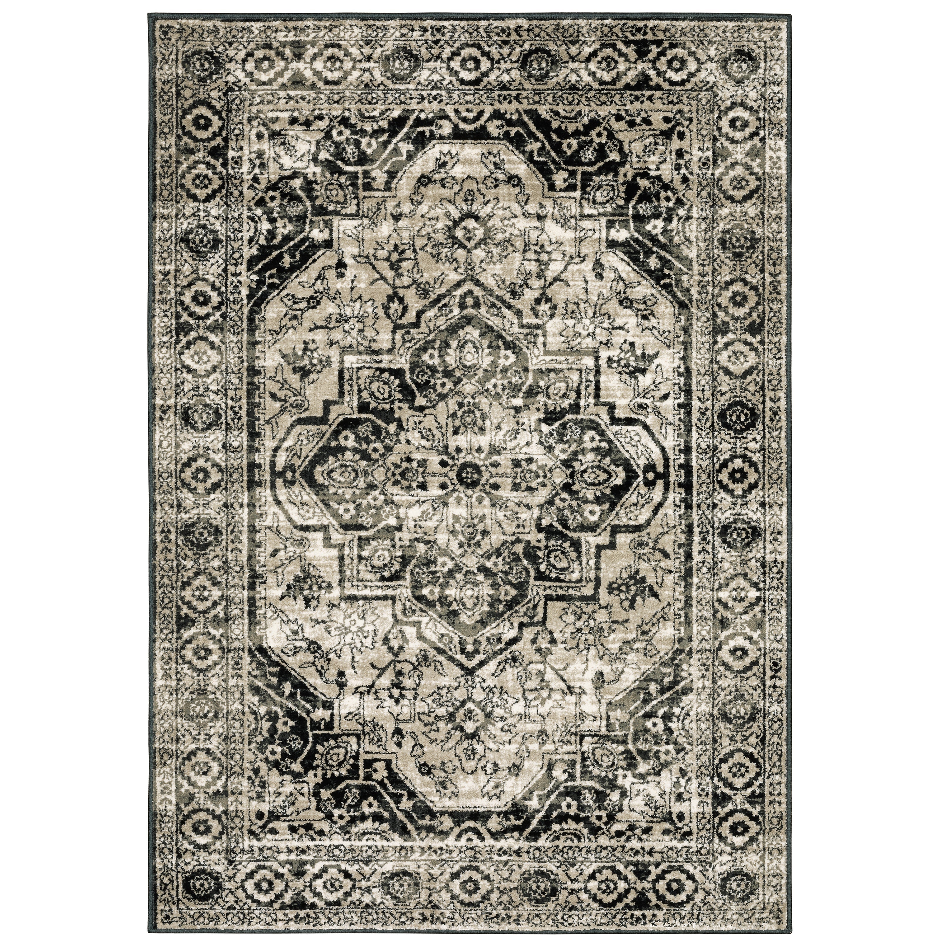 Georgia 429G0 Grey/Black 3'10" x 5'5" Rug