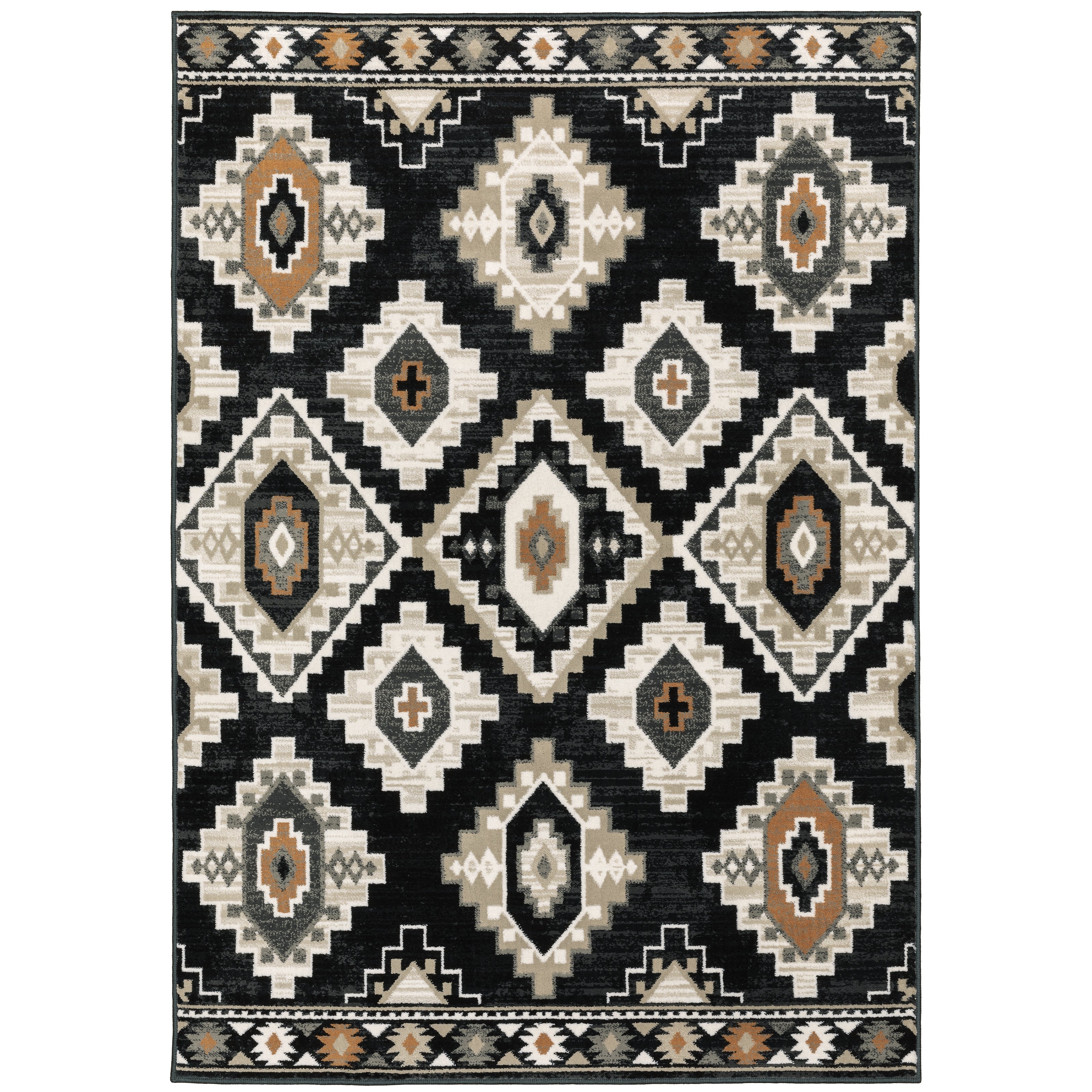 Georgia 605F0 Charcoal/Ivory 3'10" x 5'5" Rug