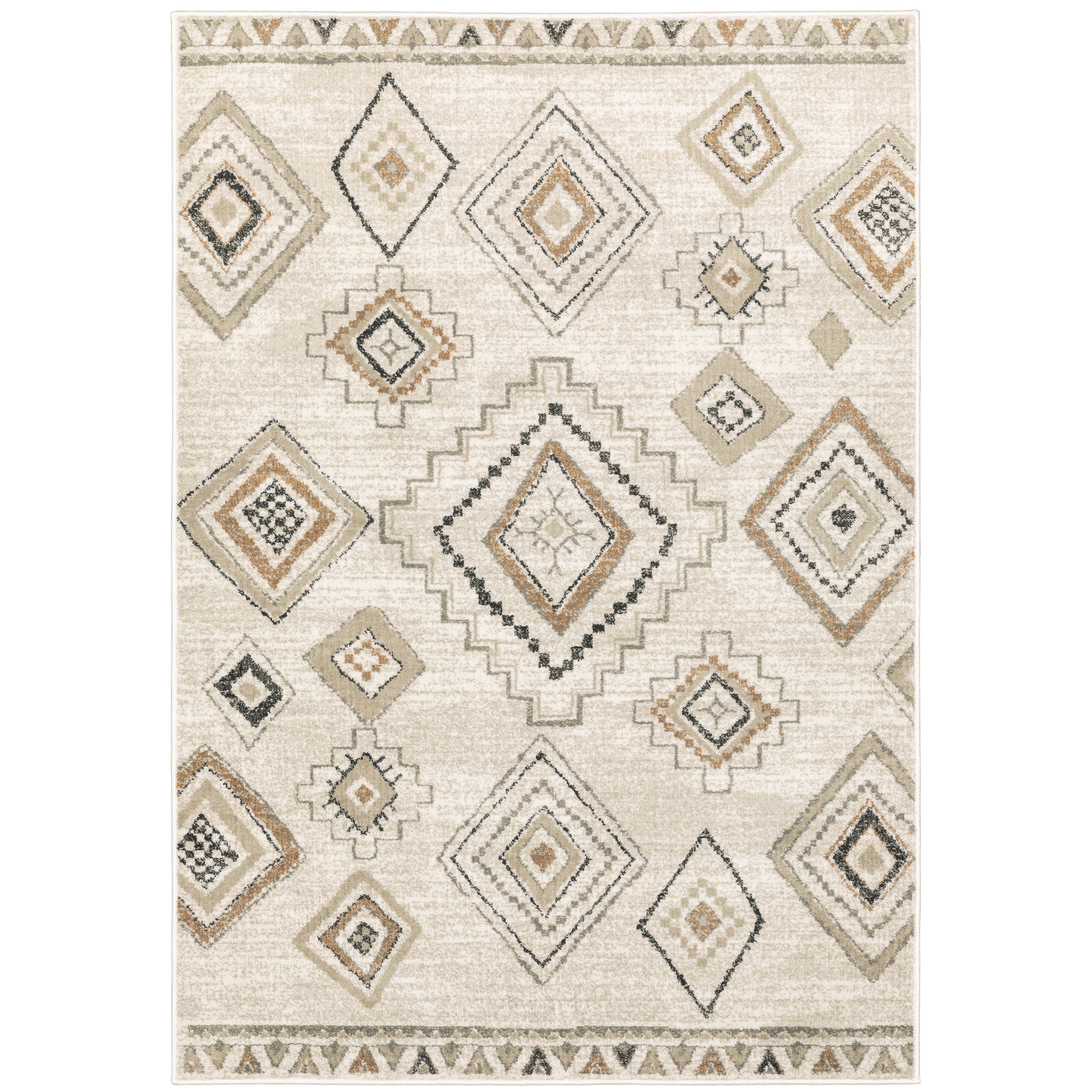 Georgia 660B0 Ivory/Orange 3'10" x 5'5" Rug