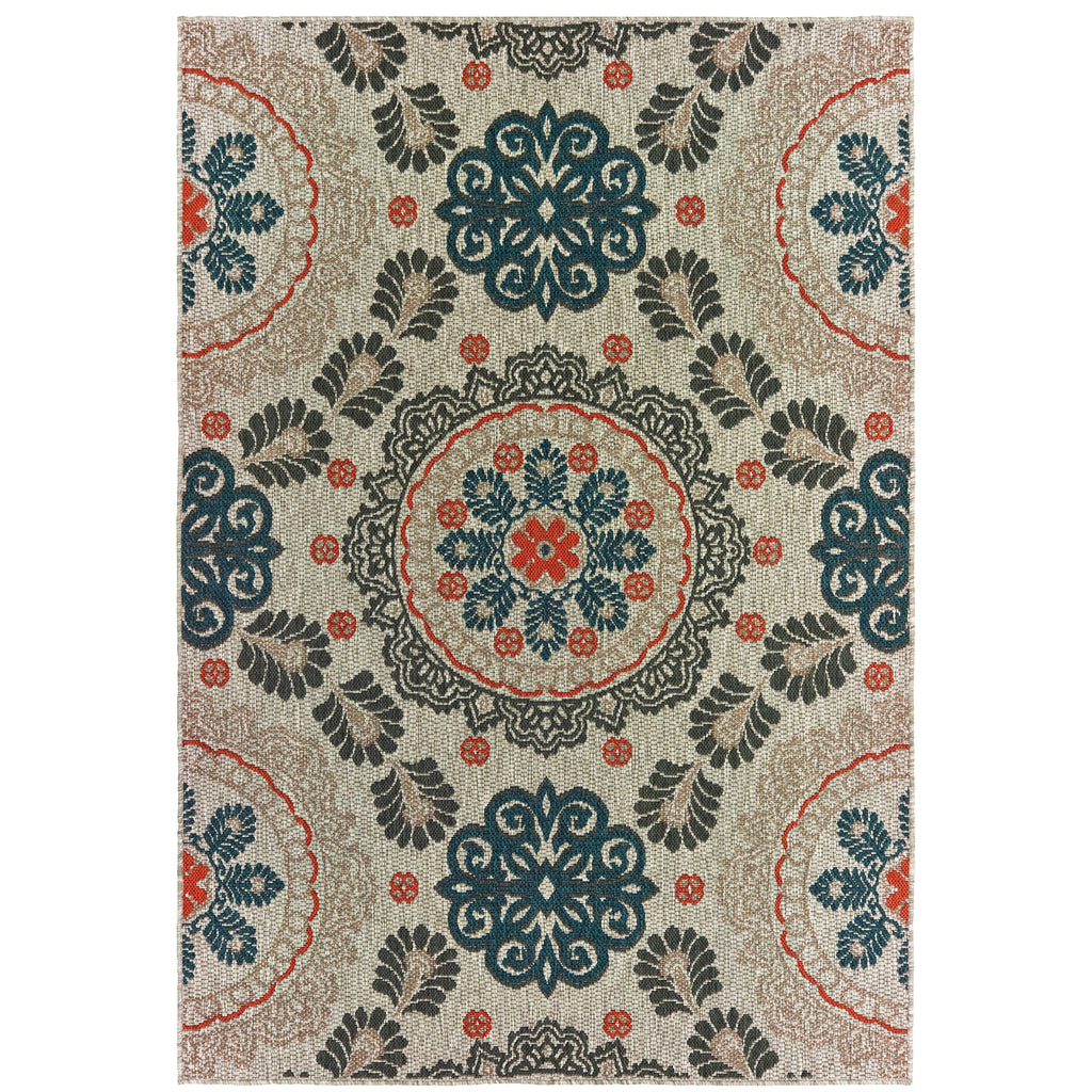 Latitude 1903W Grey/Teal 3'3" x 5' Rug