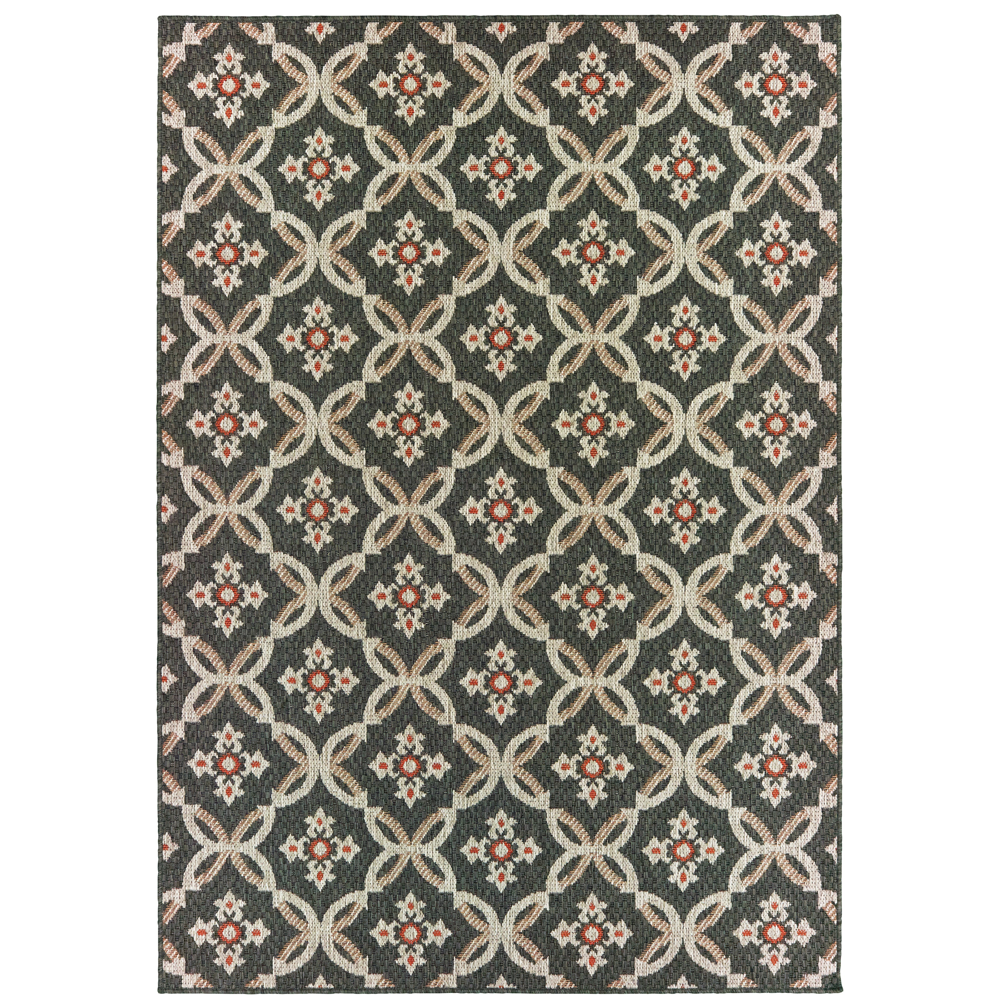 Latitude 1904K Grey/Orange 3'3" x 5' Rug