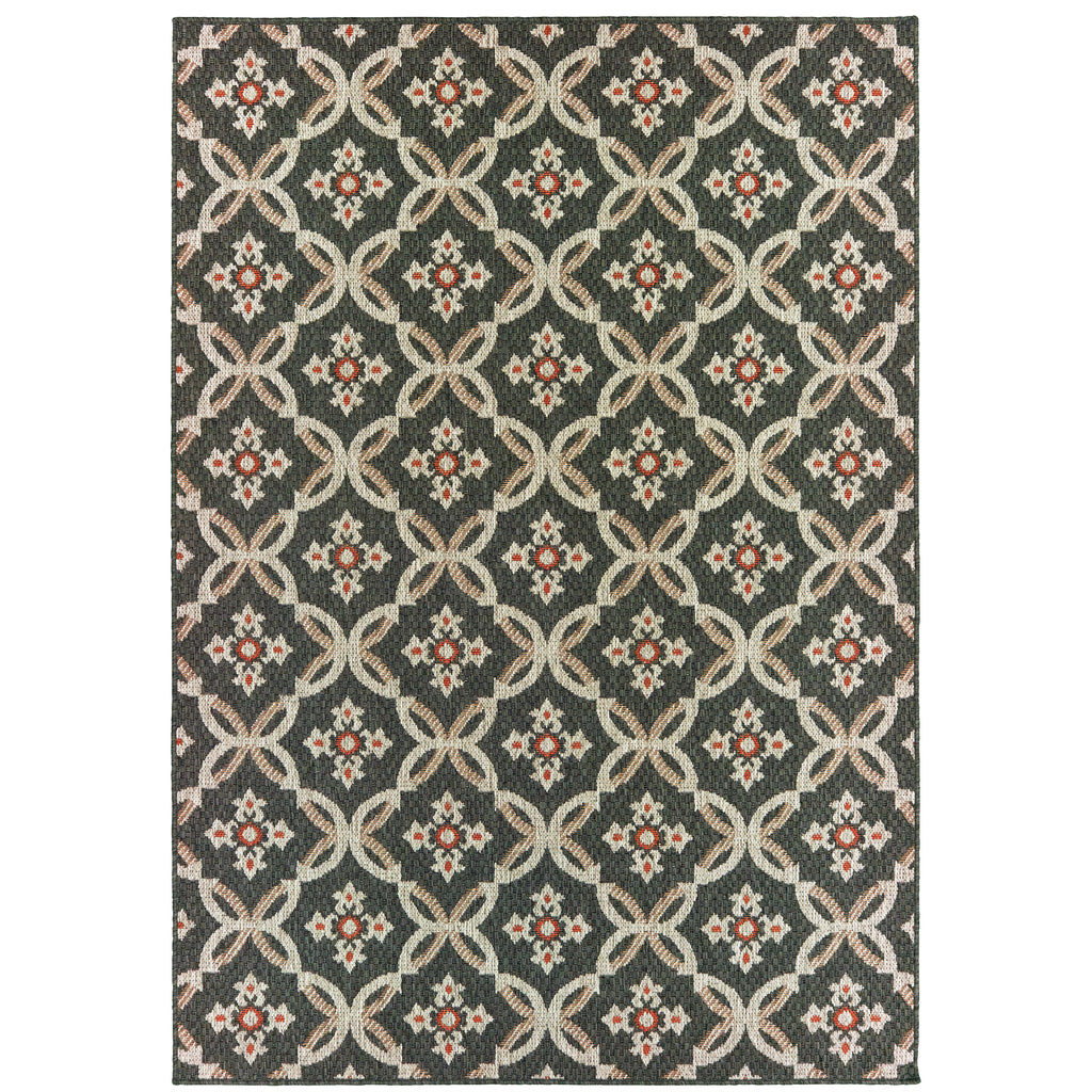 Latitude 1904K Grey/Orange 3'3" x 5' Rug