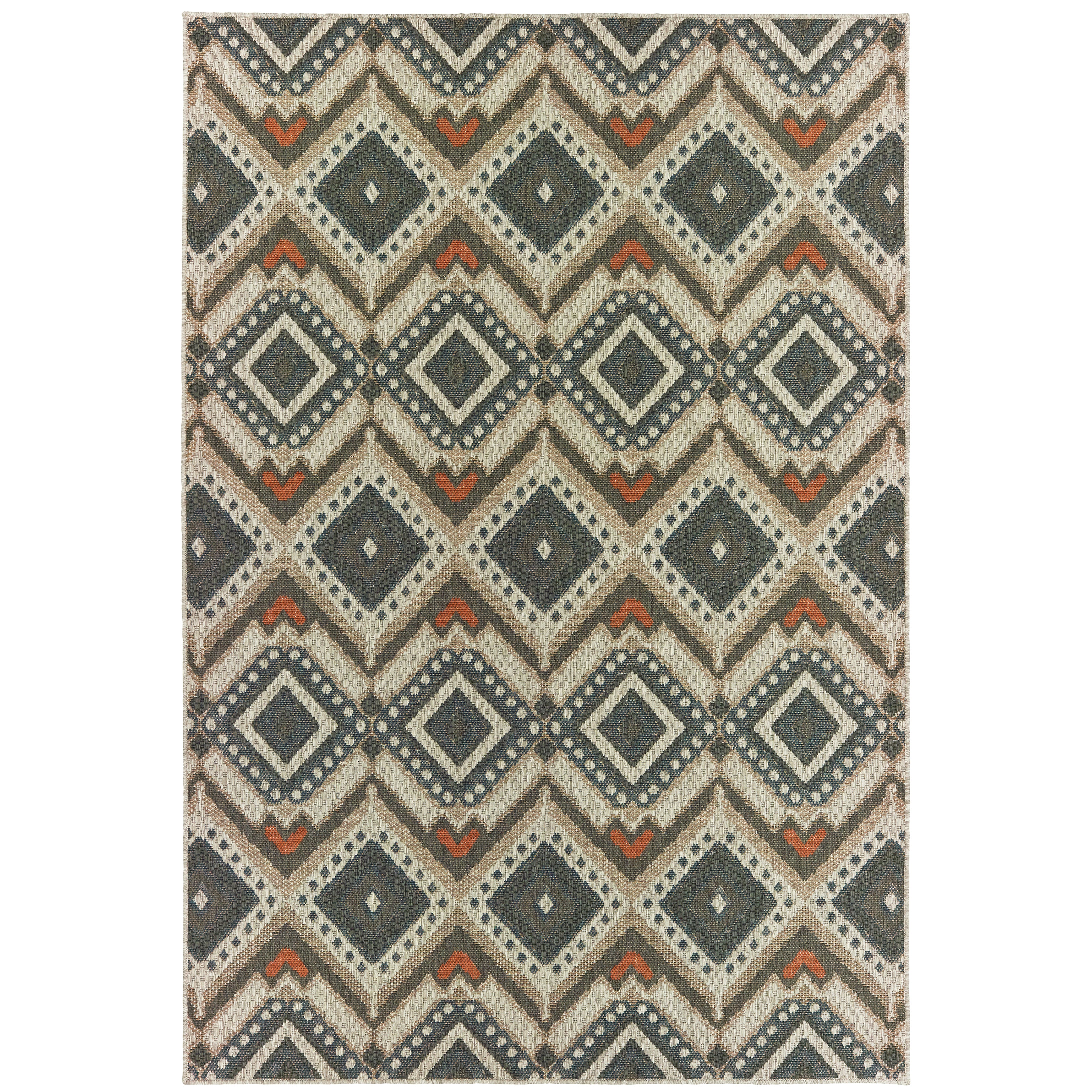 Latitude 002X3 Grey/Orange 3'3" x 5' Rug