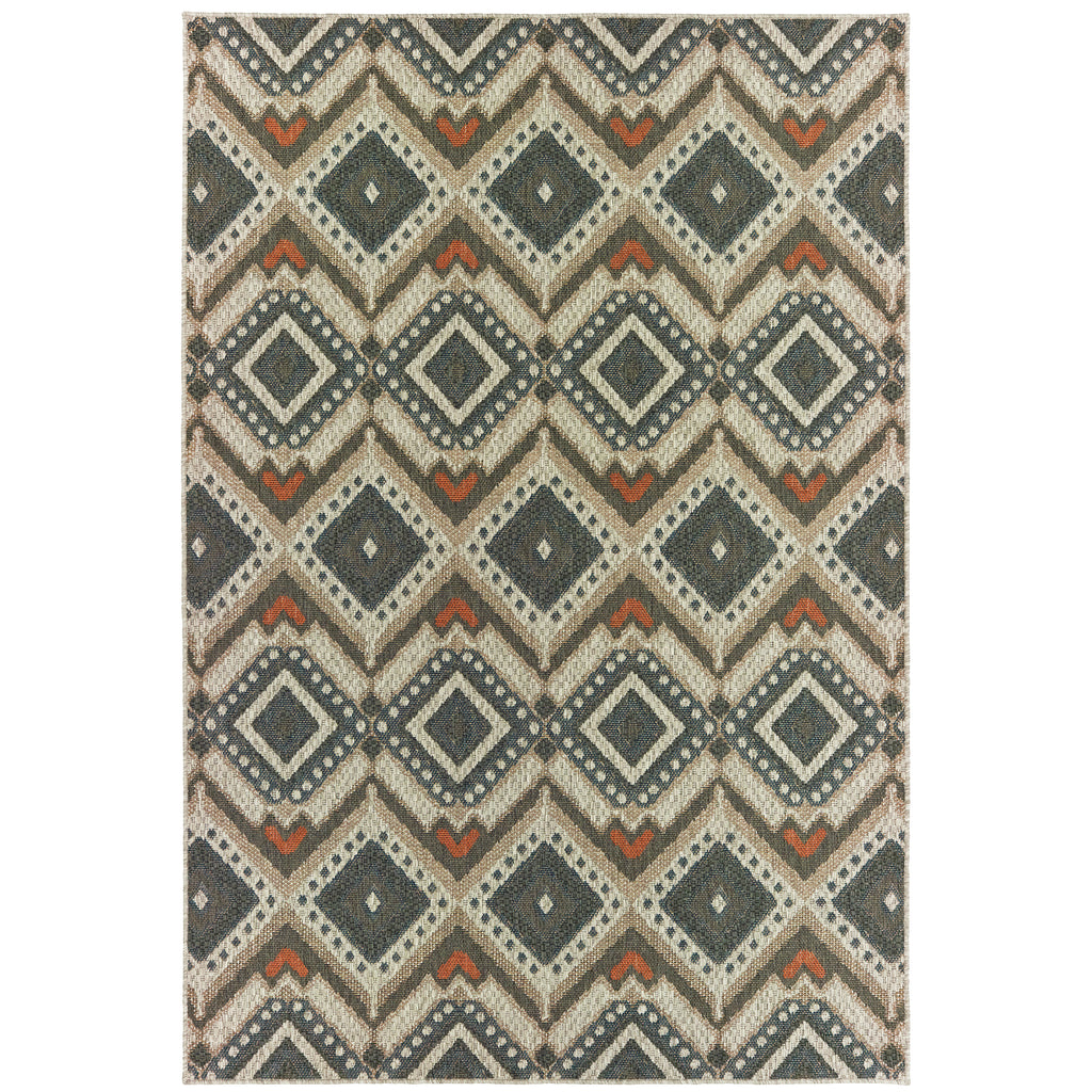 Latitude 002X3 Grey/Orange 3'3" x 5' Rug