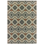 Latitude 002X3 Grey/Orange 3'3" x 5' Rug