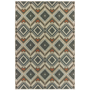 Latitude 002X3 Grey/Orange 3'3" x 5' Rug