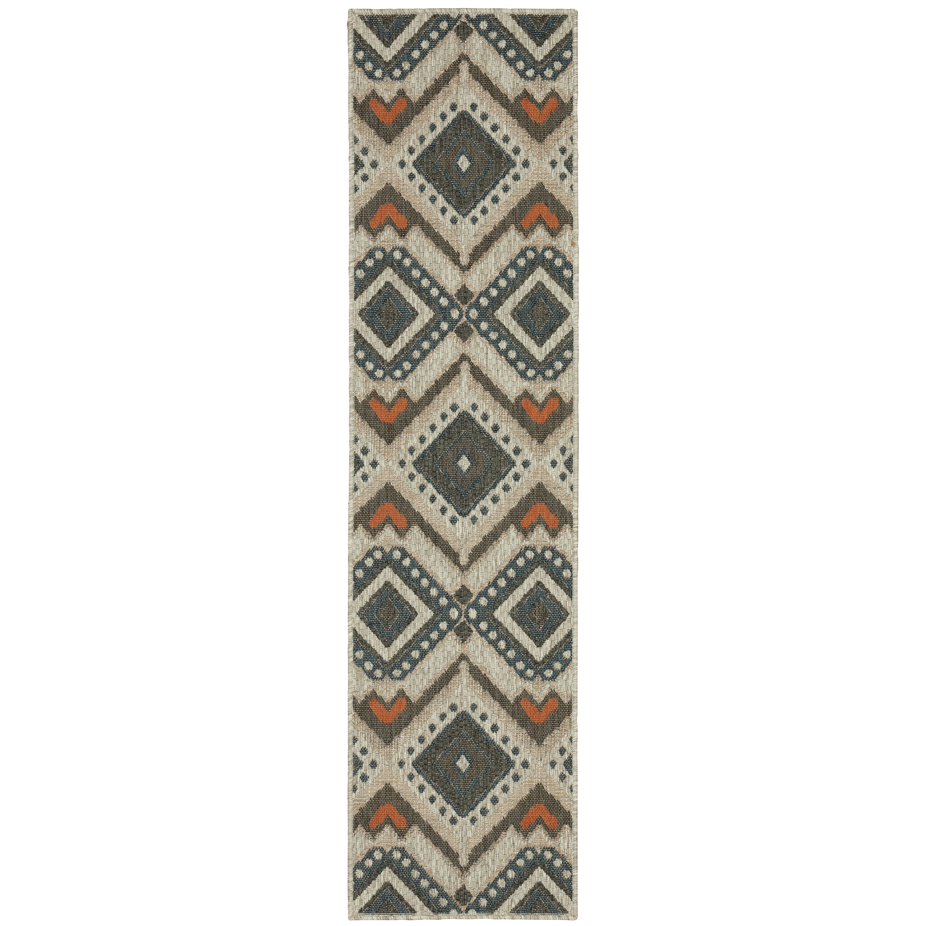 Latitude 002X3 Grey/Orange 3'3" x 5' Rug