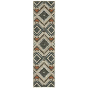 Latitude 002X3 Grey/Orange 3'3" x 5' Rug