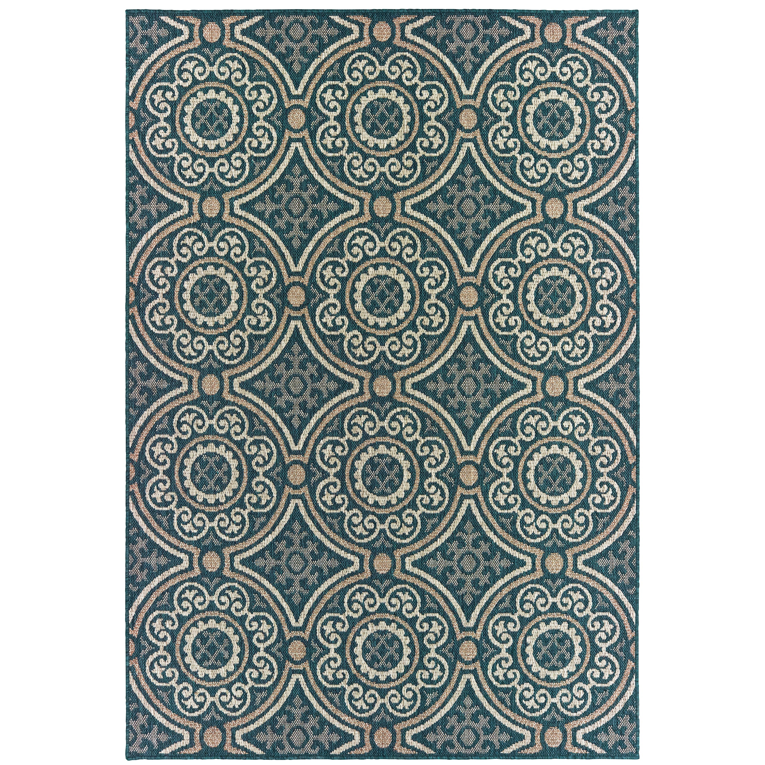 Latitude 609B3 Teal/Grey 3'3" x 5' Rug