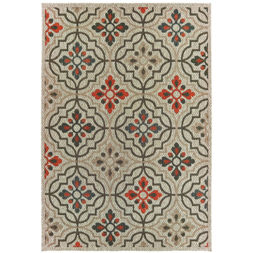 Latitude 709Y3 Grey/Orange 3'3" x 5' Rug