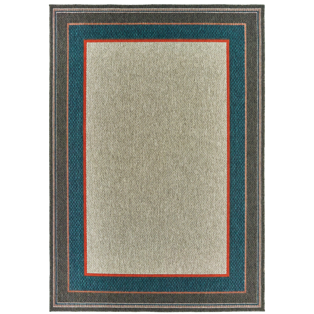 Latitude 8021L Grey/Teal 3'3" x 5' Rug