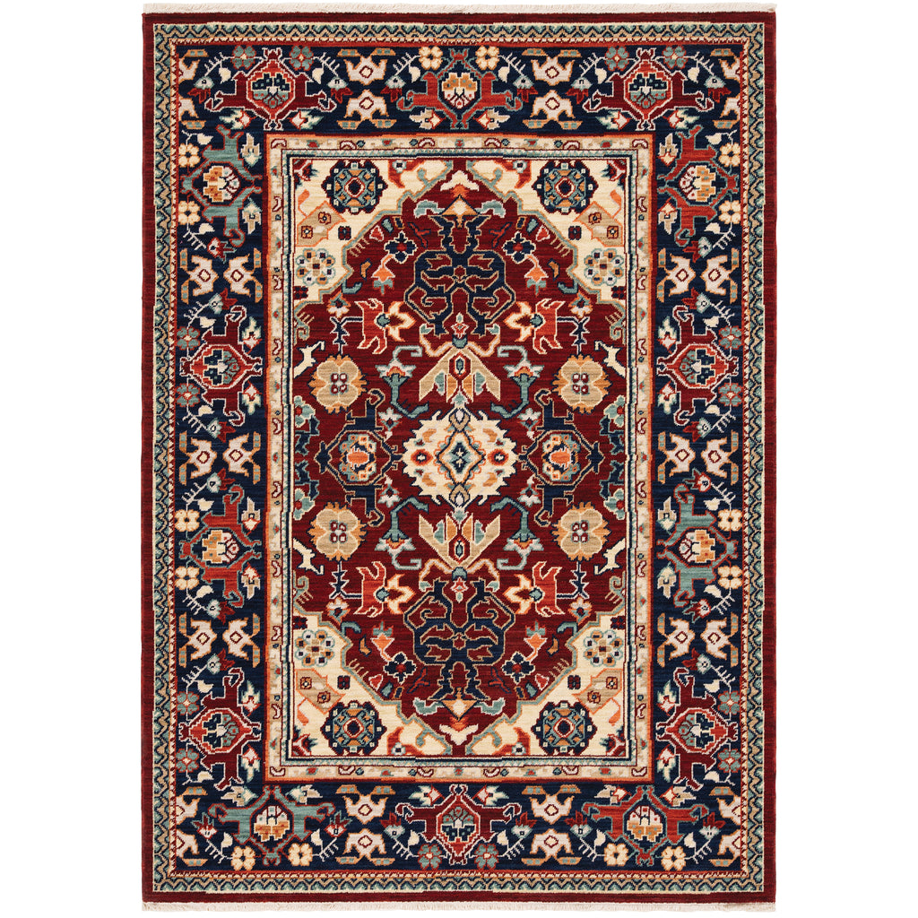 Lilihan 2062R Red/Blue 2' x 3' Rug