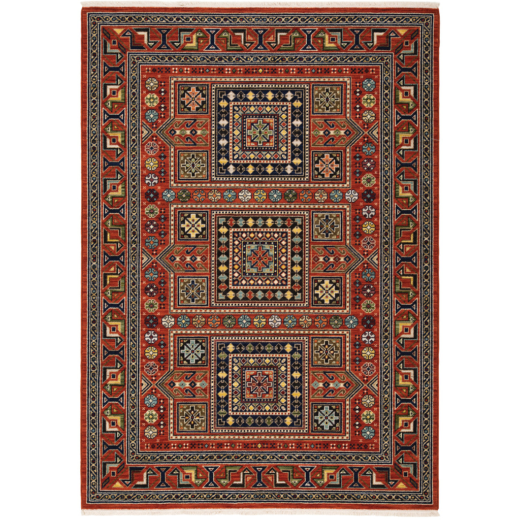 Lilihan 002C6 Red/Multi 5'3" x 7'6" Rug