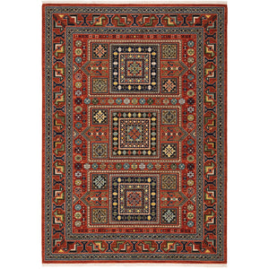 Lilihan 002C6 Red/Multi 5'3" x 7'6" Rug