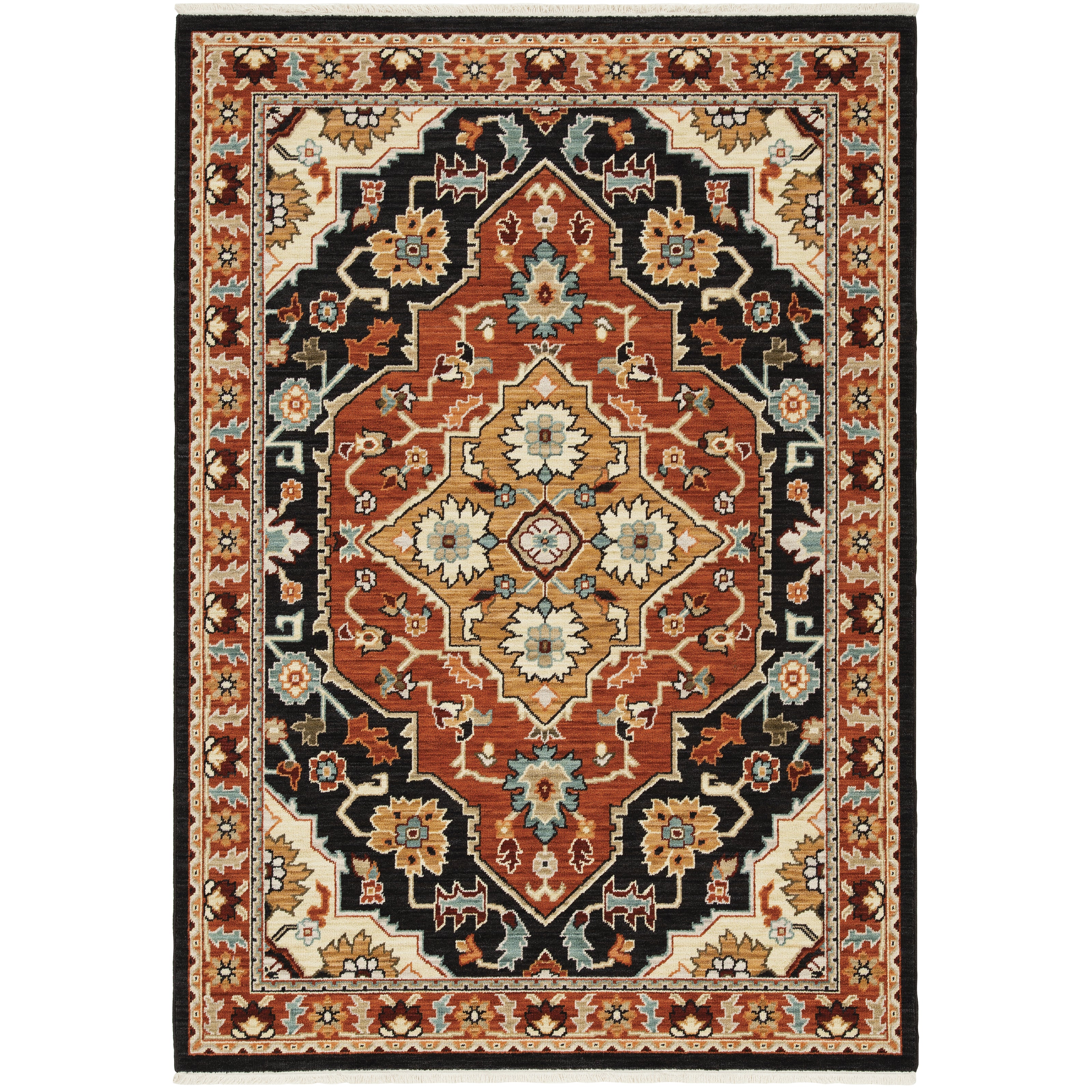 Lilihan 4929A Black/Rust 2' x 3' Rug