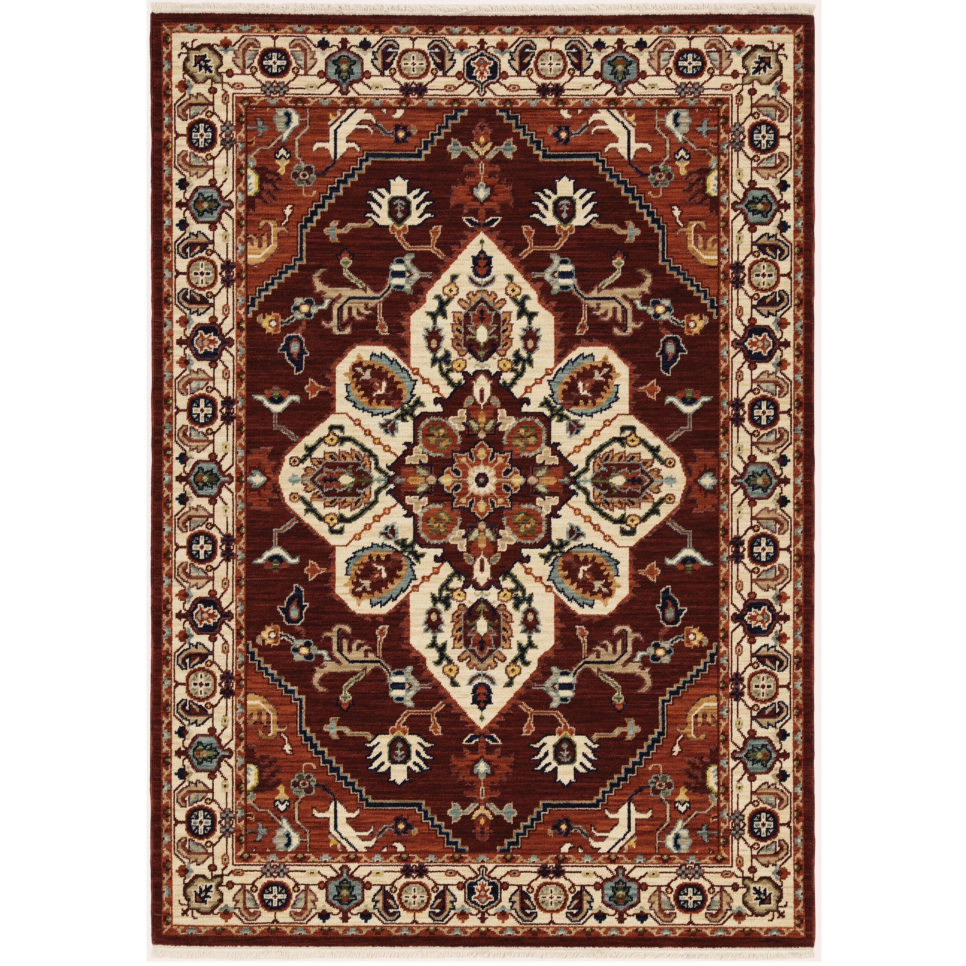 Lilihan 5502C Red/Ivory 7'10" x 10'10" Rug