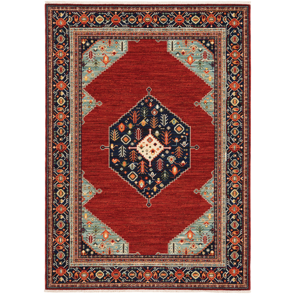 Lilihan 5503M Red/Blue 2' x 3' Rug