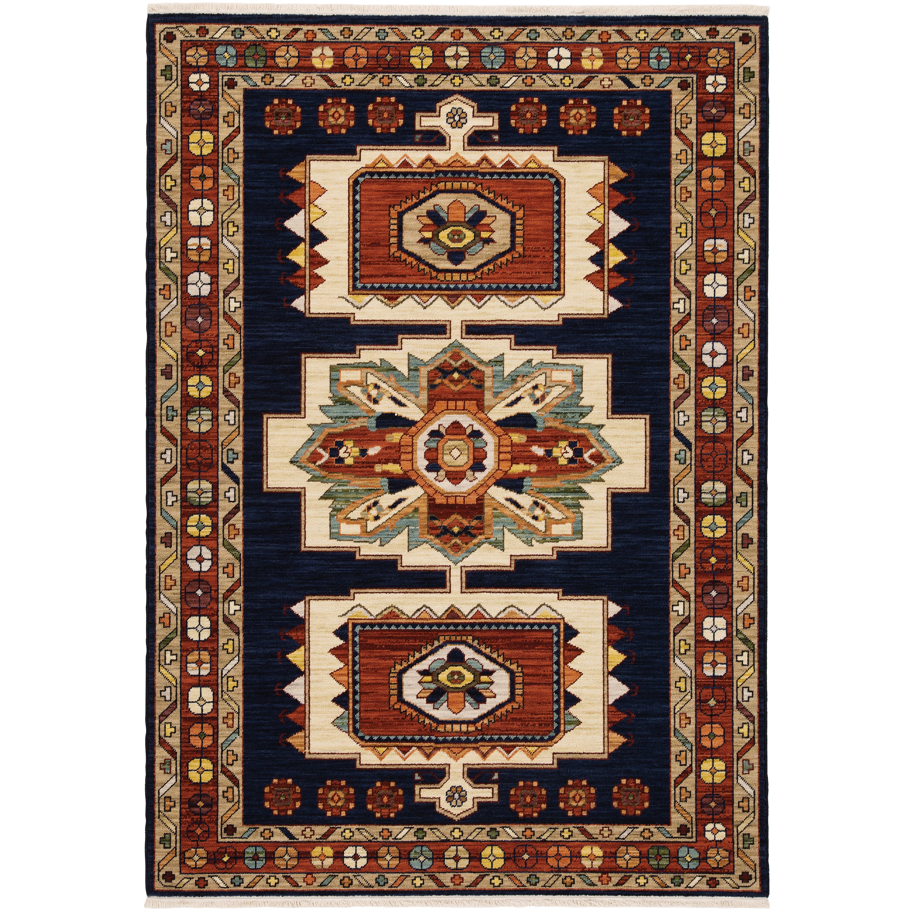 Lilihan 090B6 Blue/Red 2' x 3' Rug