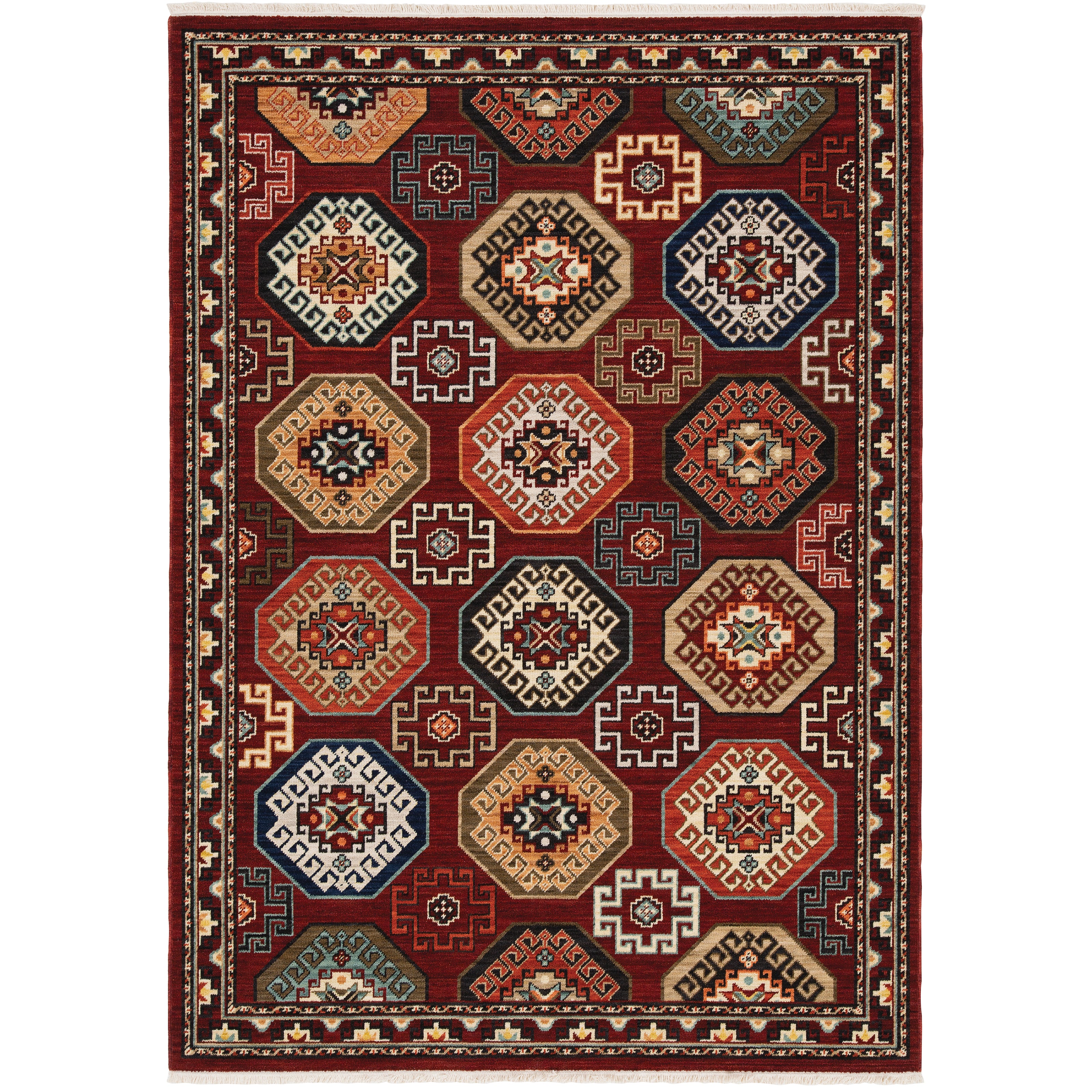 Lilihan 091R6 Red/Multi 3'3" x 5' Rug