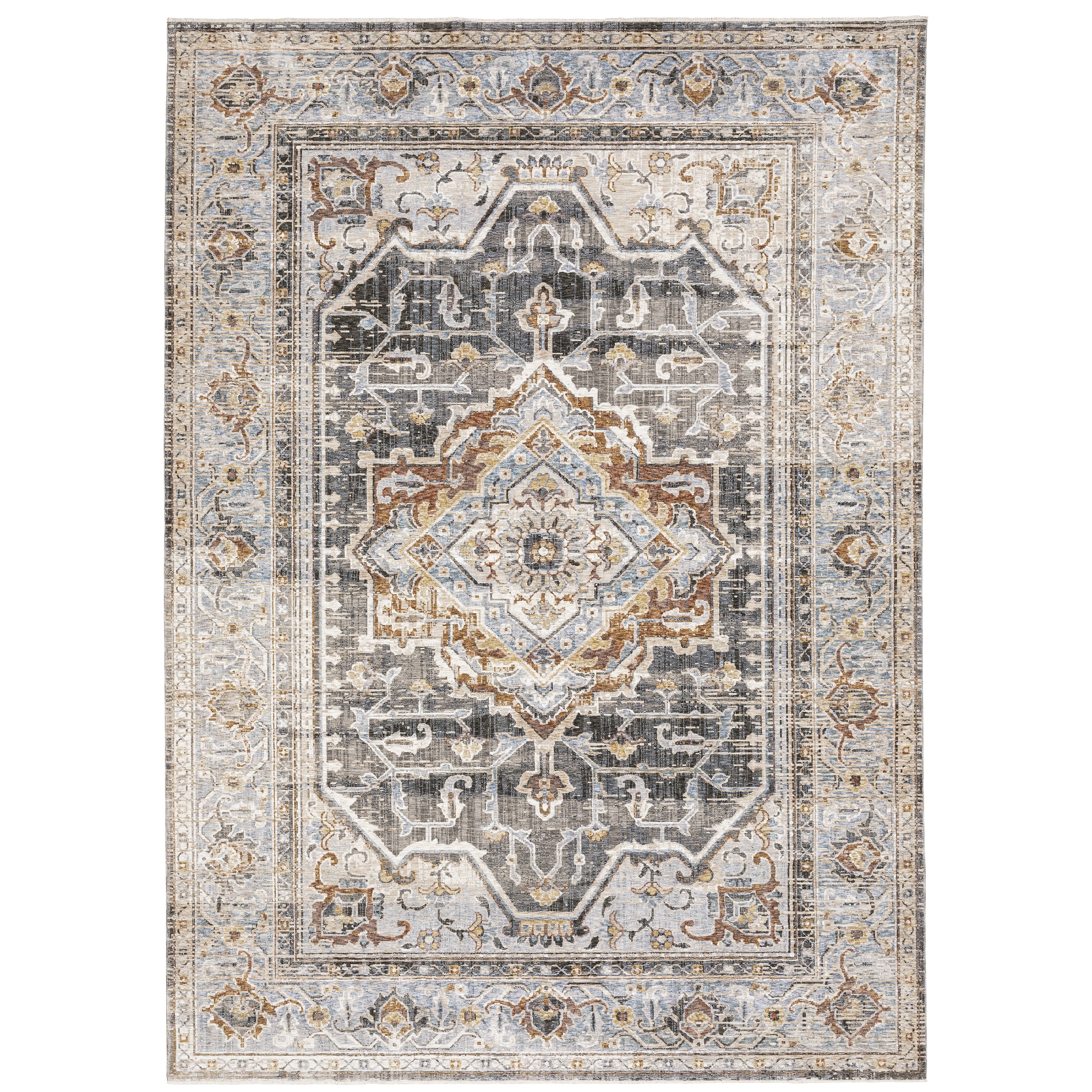 Maharaja 1803X Grey/Blue 3'3" x 5' Rug