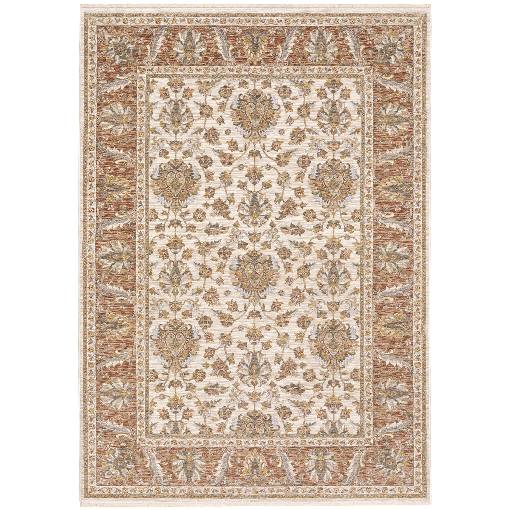 Maharaja 5091Q Rust/Ivory 2' x 3' Rug