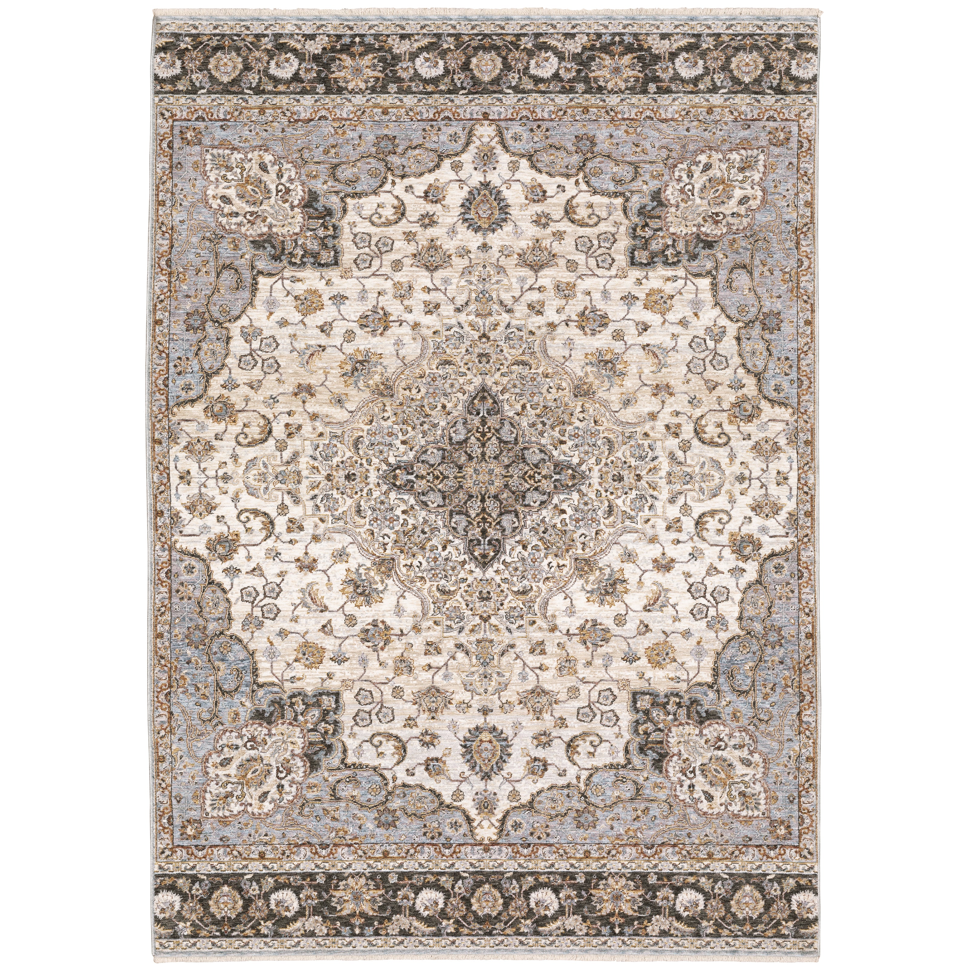 Maharaja 660J1 Ivory/Blue 2' x 3' Rug