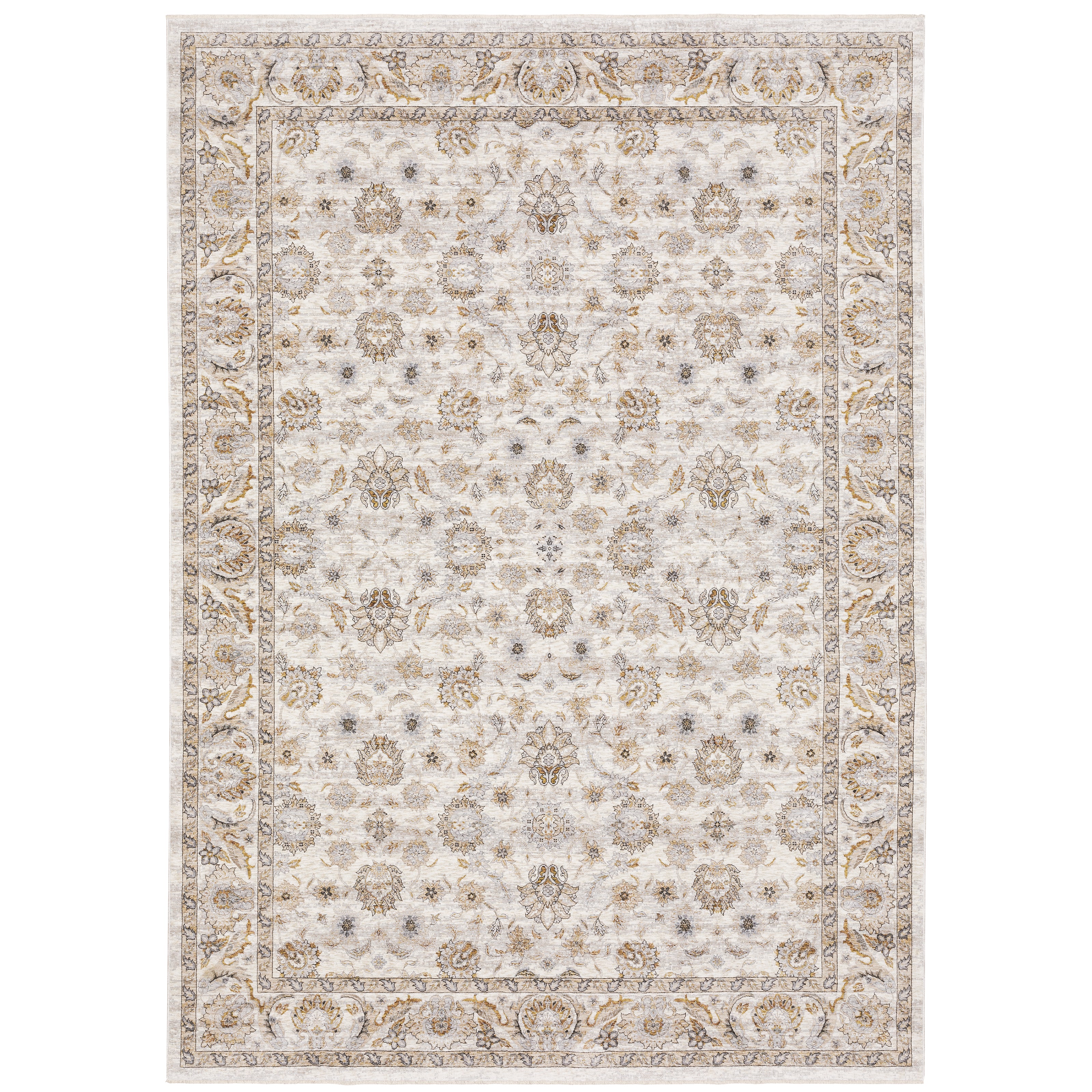 Maharaja 070W1 Ivory/Grey 3'3" x 5' Rug