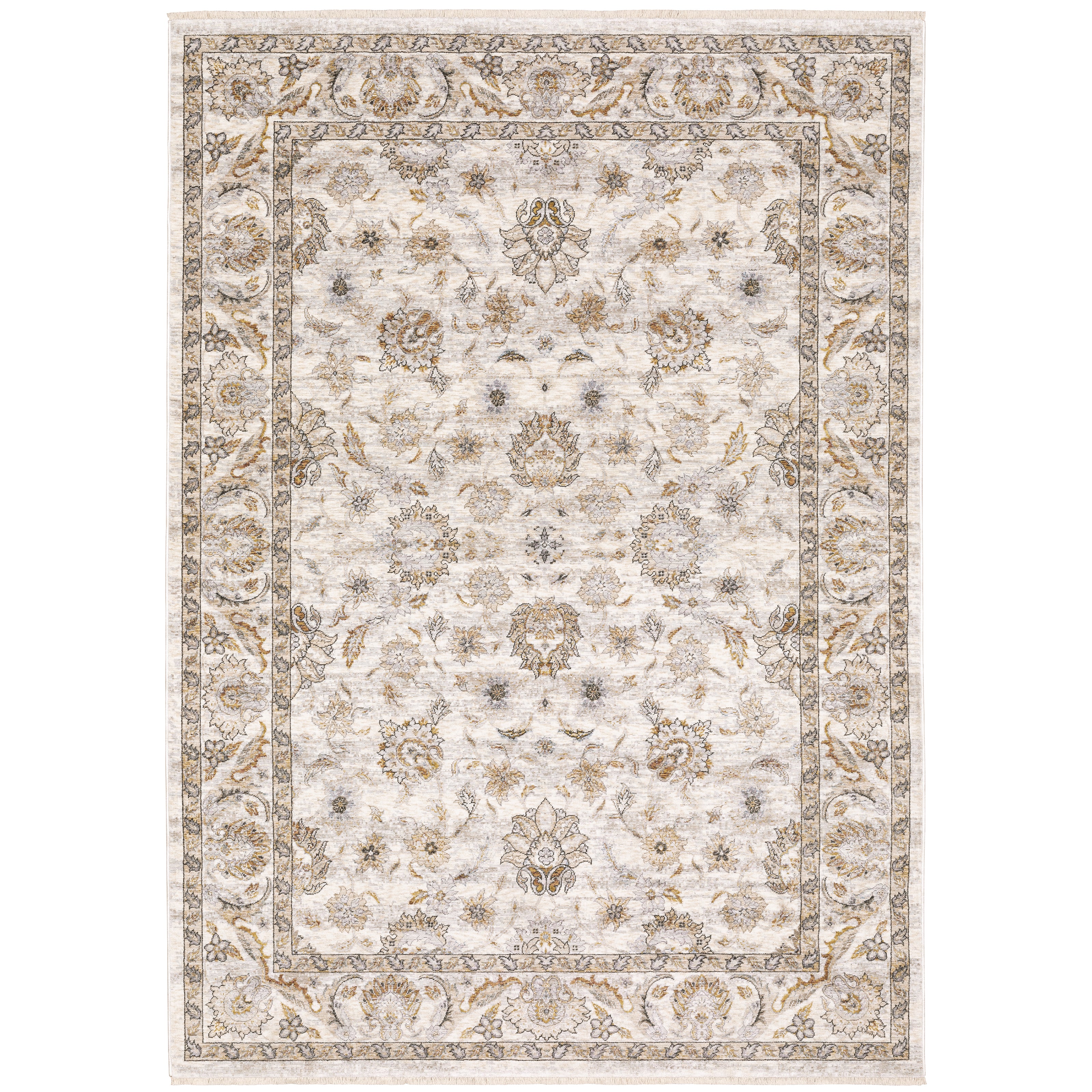 Maharaja 070W1 Ivory/Grey 3'3" x 5' Rug