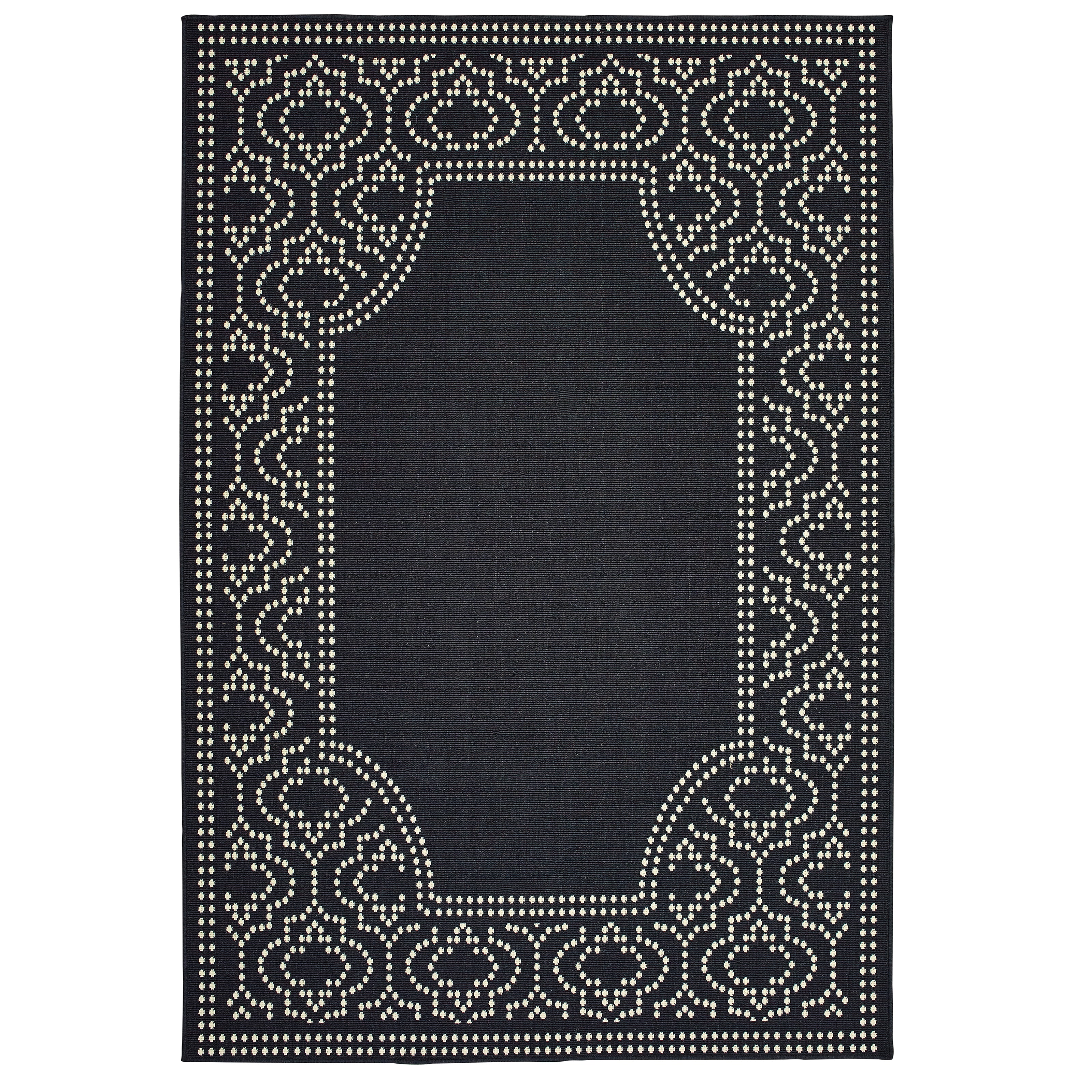 Marina 1247K Black/Ivory 1'9" x 3'9" Rug