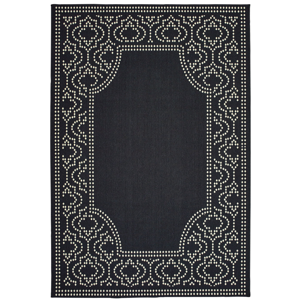 Marina 1247K Black/Ivory 1'9" x 3'9" Rug