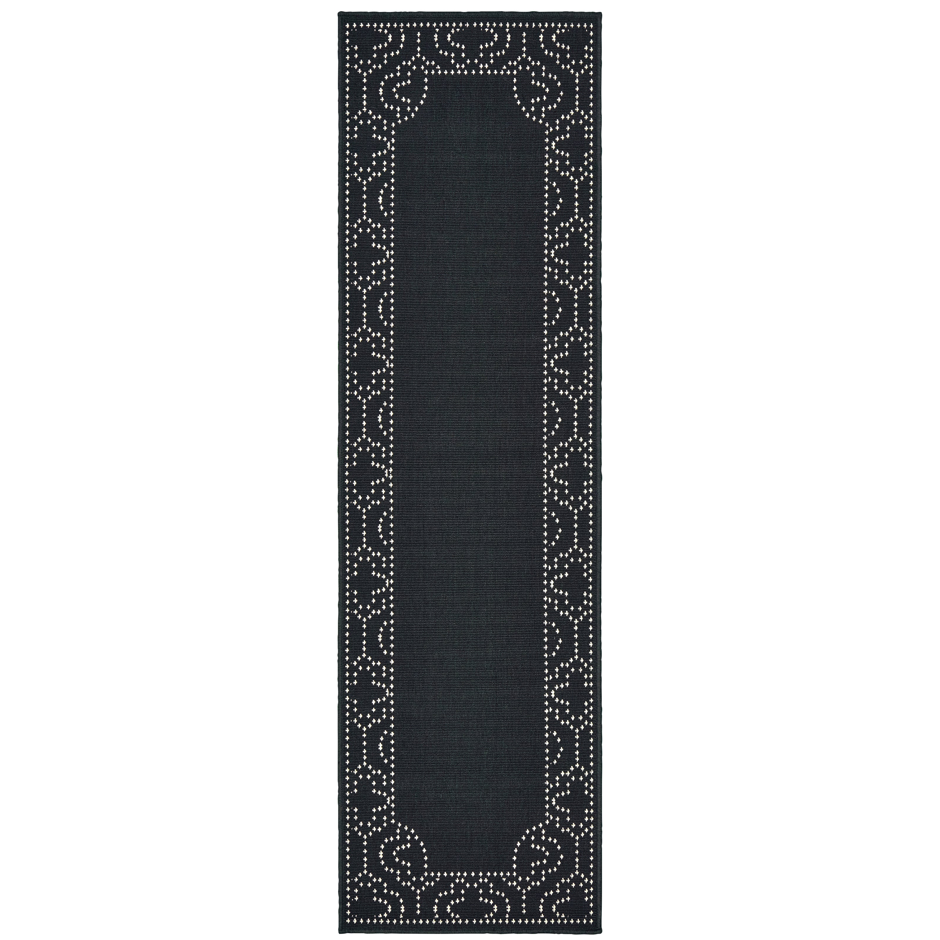 Marina 1247K Black/Ivory 1'9" x 3'9" Rug