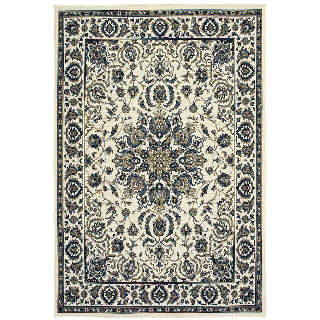 Marina 1248W Ivory/Navy 1'9" x 3'9" Rug