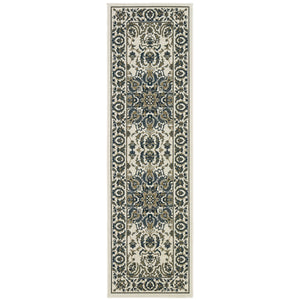 Marina 1248W Ivory/Navy 1'9" x 3'9" Rug