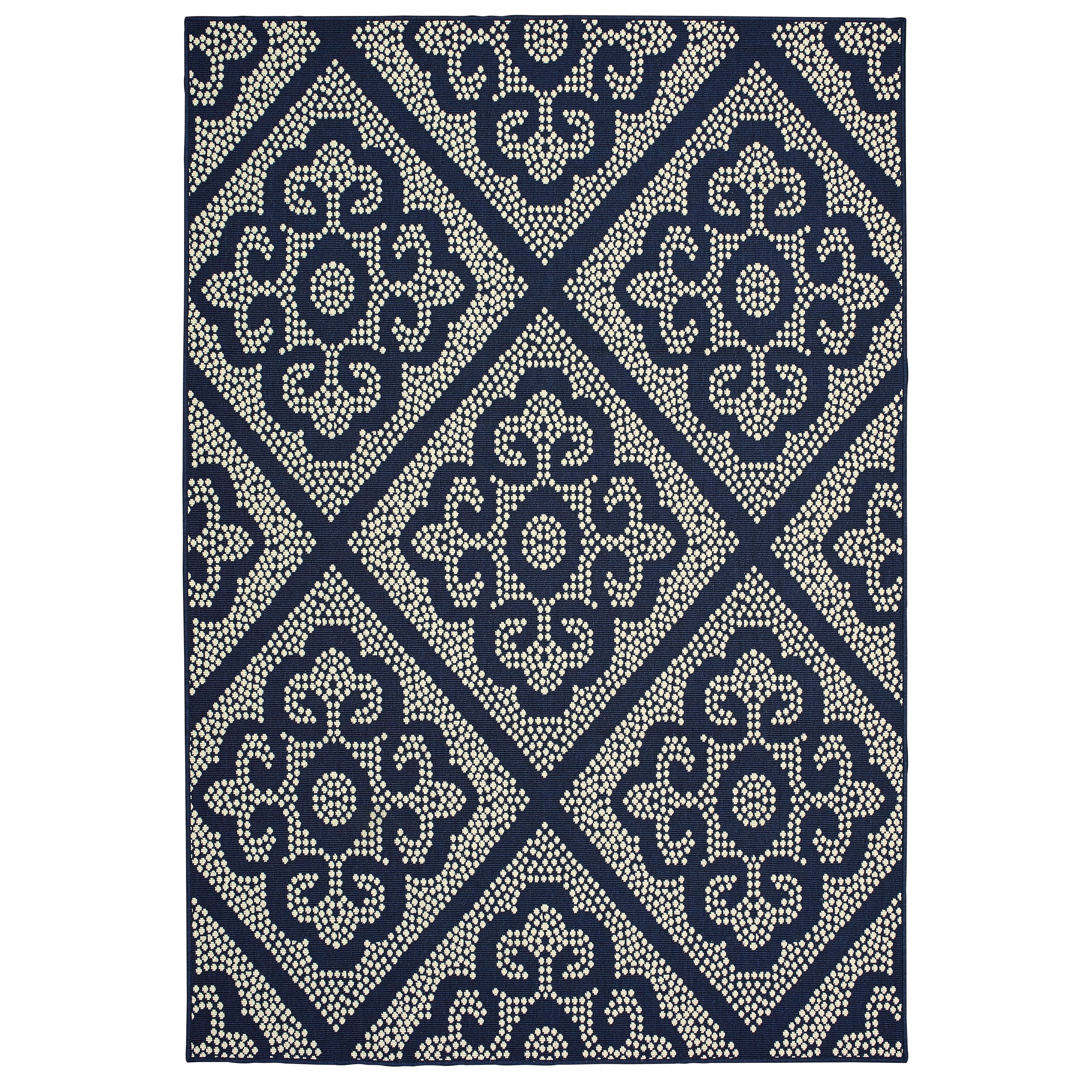 Marina 3804B Navy/Ivory 1'9" x 3'9" Rug