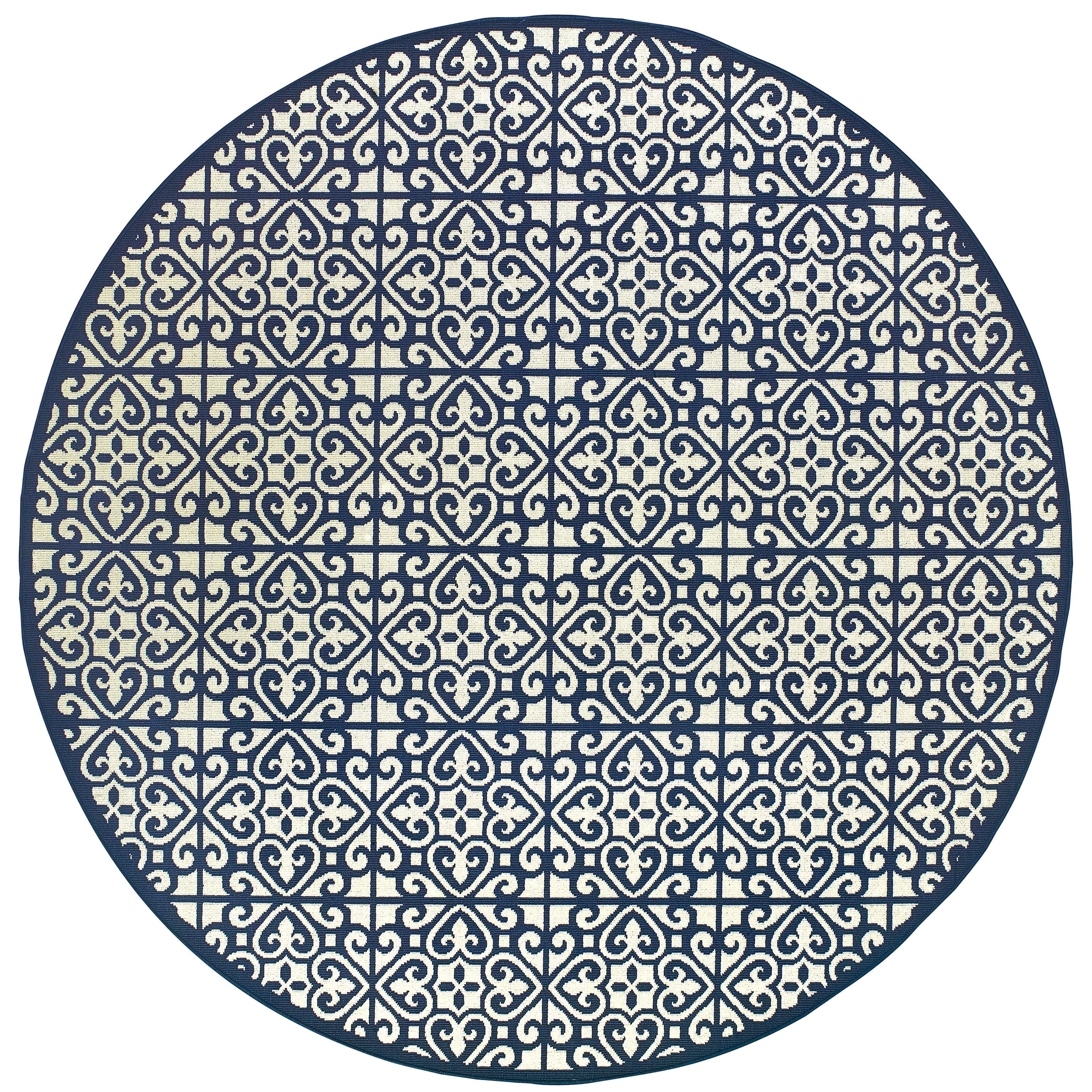 Marina 5927B Ivory/Navy 1'9" x 3'9" Rug