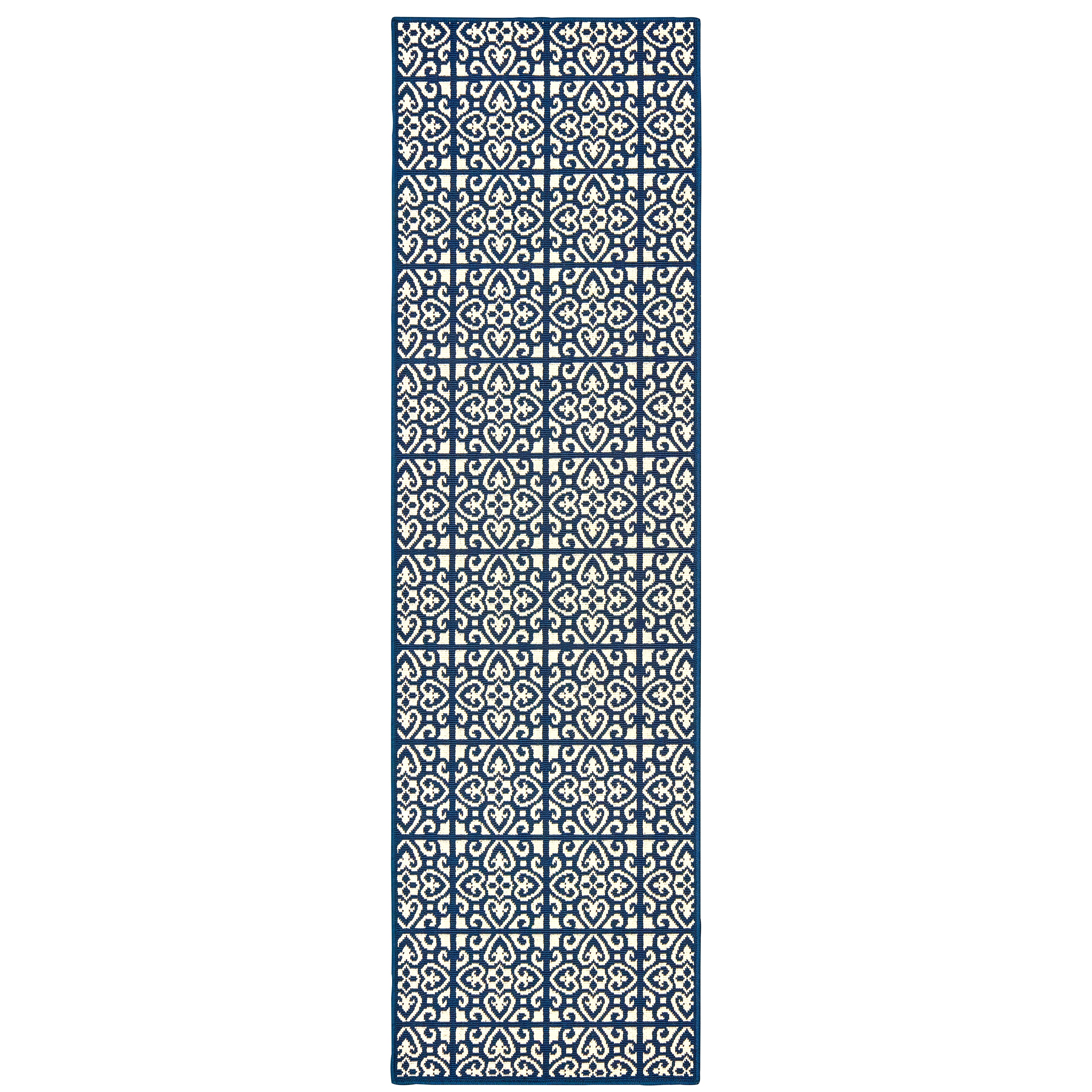 Marina 5927B Ivory/Navy 1'9" x 3'9" Rug