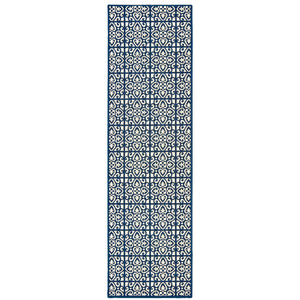 Marina 5927B Ivory/Navy 1'9" x 3'9" Rug