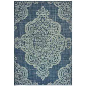 Marina 5929B Navy/Grey 1'9" x 3'9" Rug