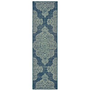 Marina 5929B Navy/Grey 1'9" x 3'9" Rug