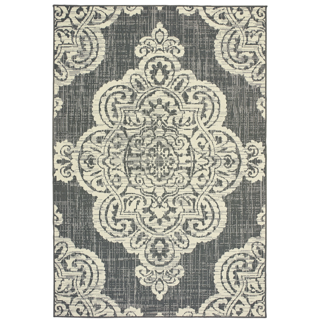 Marina 5929E Grey/Ivory 1'9" x 3'9" Rug