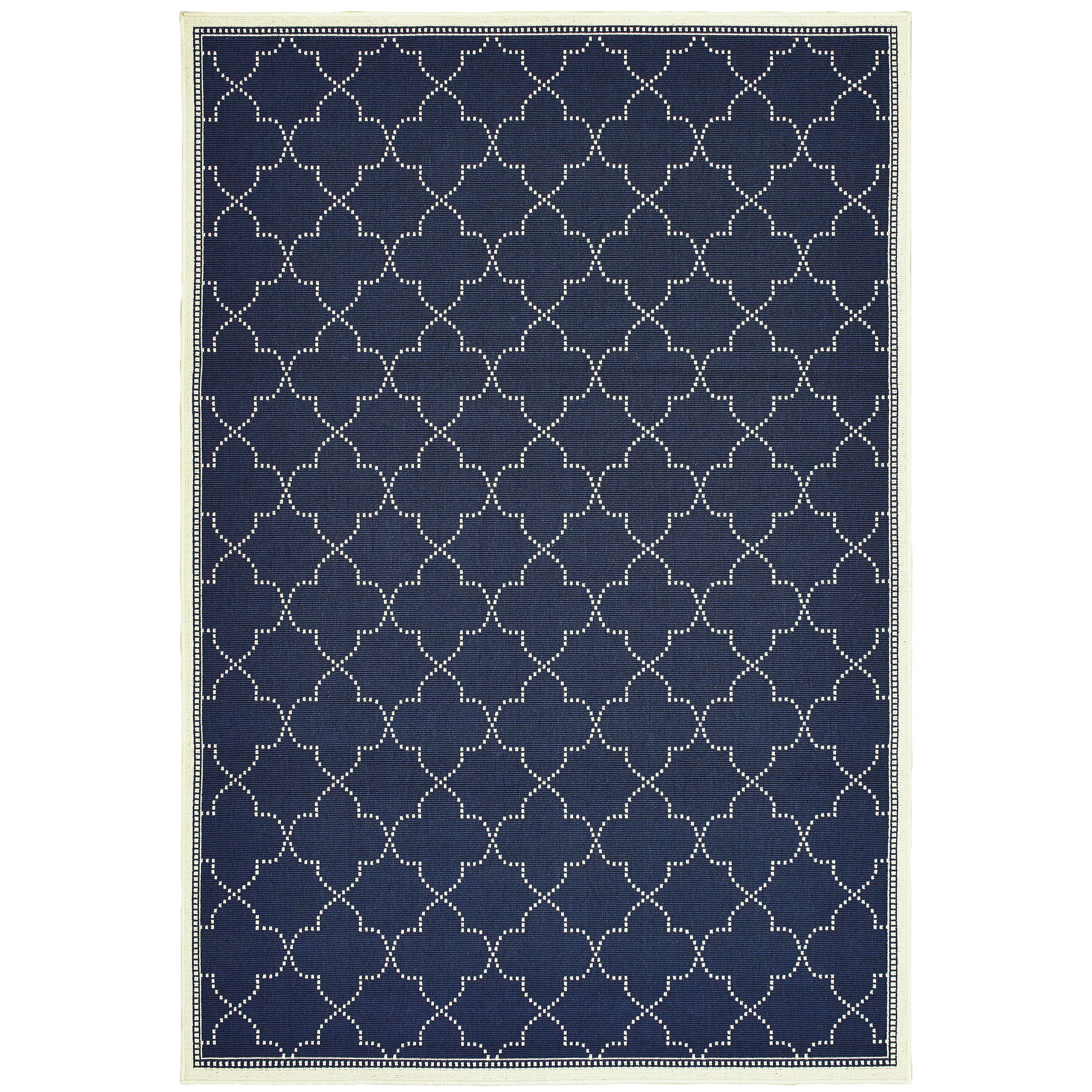 Marina 6025P Navy/Ivory 1'9" x 3'9" Rug