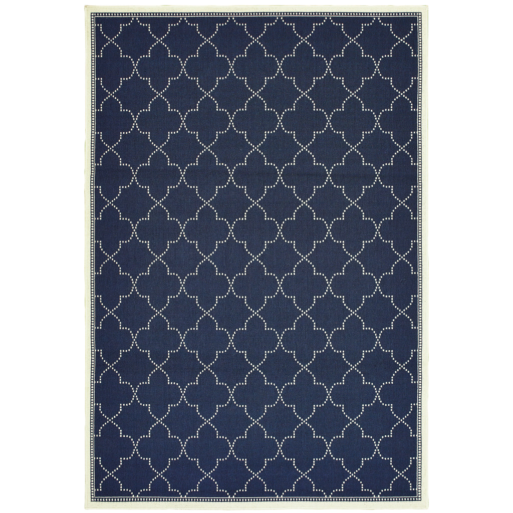 Marina 6025P Navy/Ivory 1'9" x 3'9" Rug