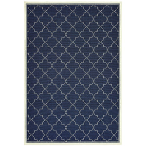 Marina 6025P Navy/Ivory 1'9" x 3'9" Rug