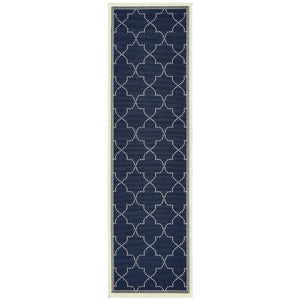 Marina 6025P Navy/Ivory 1'9" x 3'9" Rug