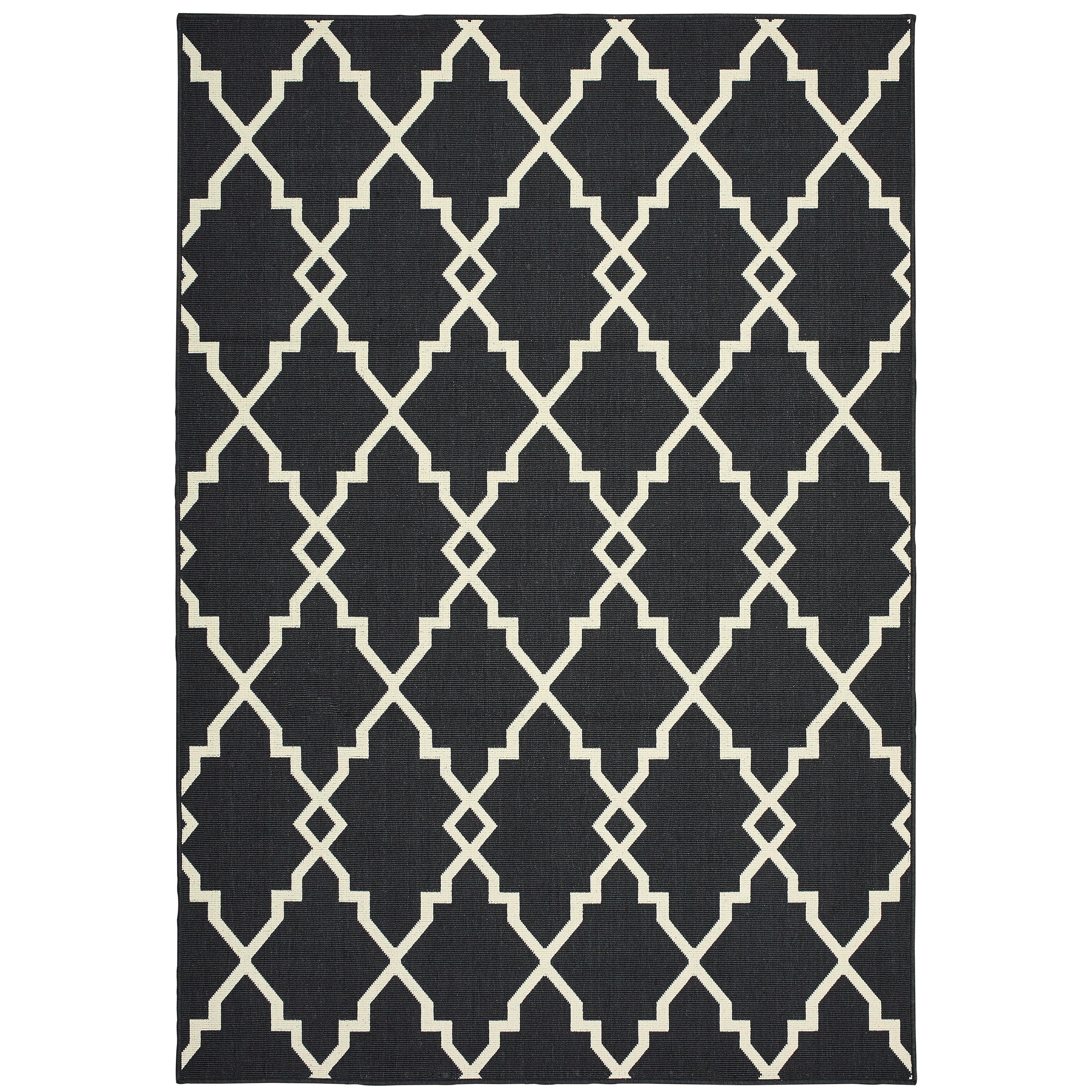 Marina 7763K Black/Ivory 1'9" x 3'9" Rug