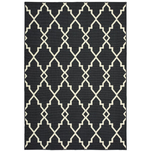 Marina 7763K Black/Ivory 1'9" x 3'9" Rug