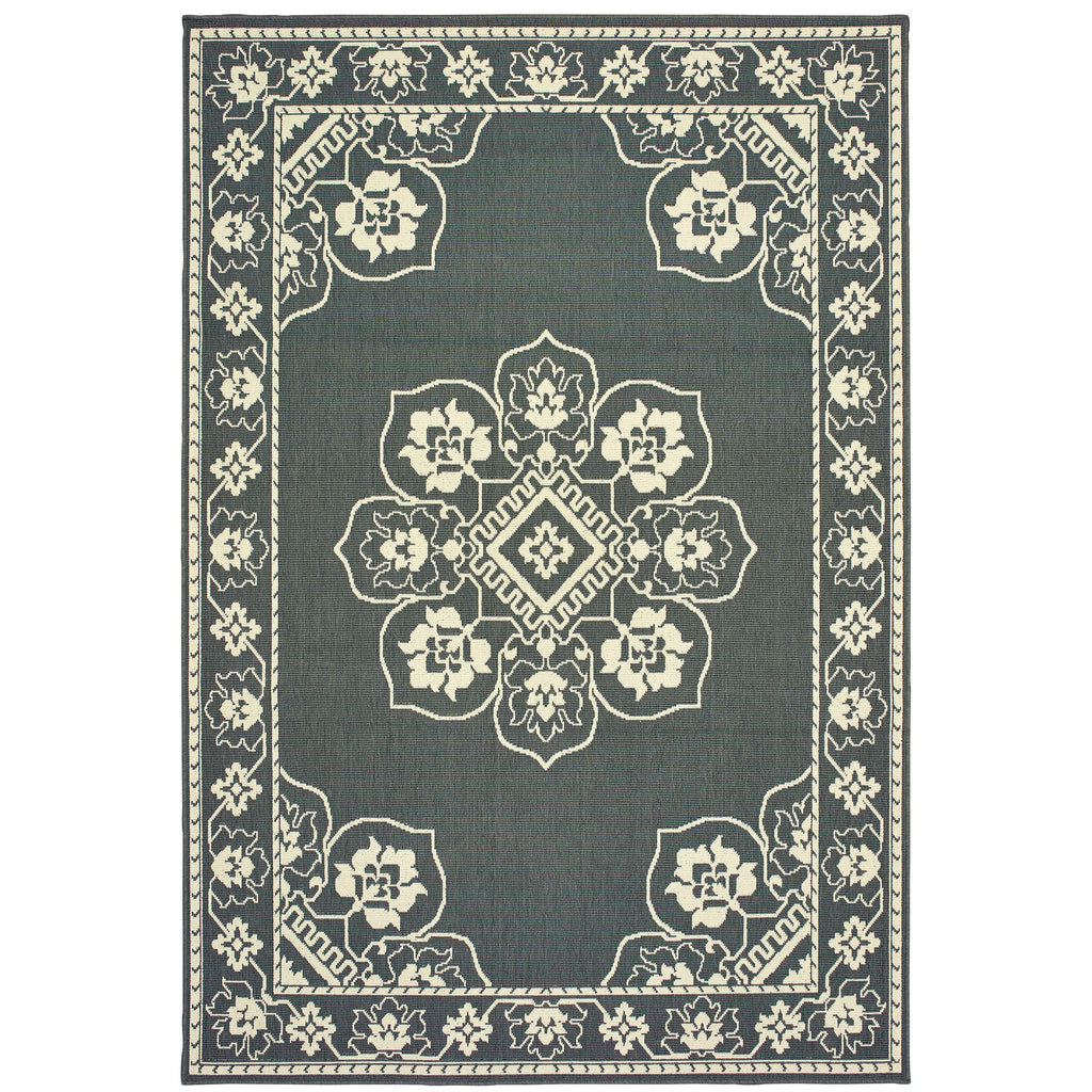 Marina 7764E Grey/Ivory 1'9" x 3'9" Rug