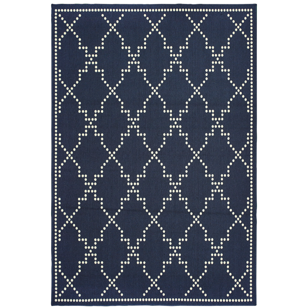 Marina 7765B Navy/Ivory 1'9" x 3'9" Rug